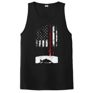 Fishing Pole American Flag Gift For Patriotic Fisherman PosiCharge Competitor Tank