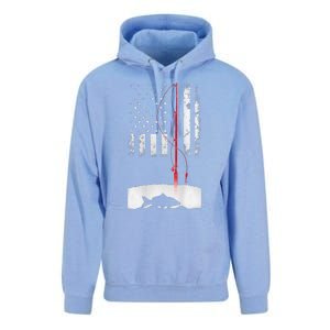 Fishing Pole American Flag Gift For Patriotic Fisherman Unisex Surf Hoodie