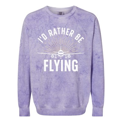 Funny Pilot Art For Aviation Pilot Flying Lover Colorblast Crewneck Sweatshirt