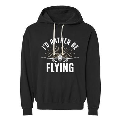 Funny Pilot Art For Aviation Pilot Flying Lover Garment-Dyed Fleece Hoodie