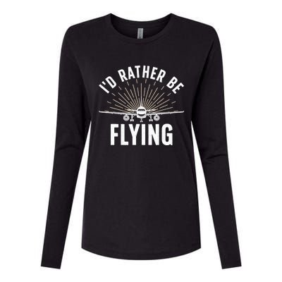 Funny Pilot Art For Aviation Pilot Flying Lover Womens Cotton Relaxed Long Sleeve T-Shirt