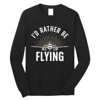 Funny Pilot Art For Aviation Pilot Flying Lover Long Sleeve Shirt