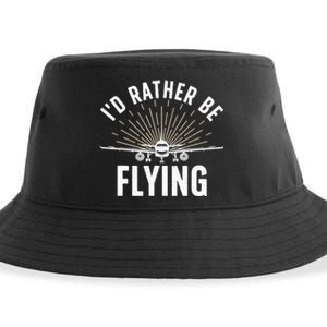 Funny Pilot Art For Aviation Pilot Flying Lover Sustainable Bucket Hat