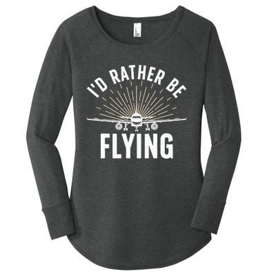 Funny Pilot Art For Aviation Pilot Flying Lover Women's Perfect Tri Tunic Long Sleeve Shirt