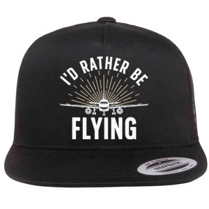 Funny Pilot Art For Aviation Pilot Flying Lover Flat Bill Trucker Hat