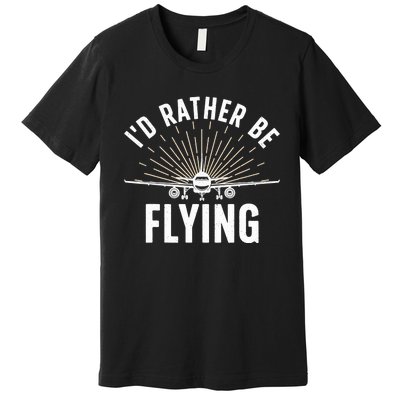 Funny Pilot Art For Aviation Pilot Flying Lover Premium T-Shirt