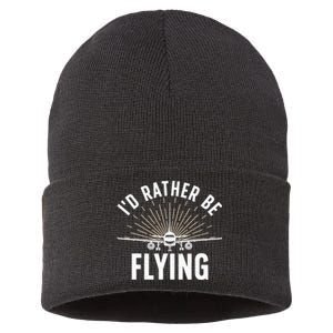 Funny Pilot Art For Aviation Pilot Flying Lover Sustainable Knit Beanie