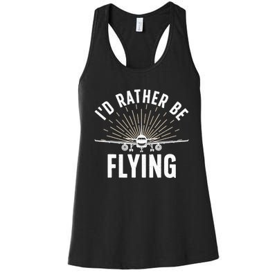 Funny Pilot Art For Aviation Pilot Flying Lover Women's Racerback Tank