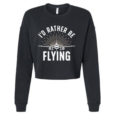 Funny Pilot Art For Aviation Pilot Flying Lover Cropped Pullover Crew