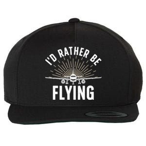 Funny Pilot Art For Aviation Pilot Flying Lover Wool Snapback Cap