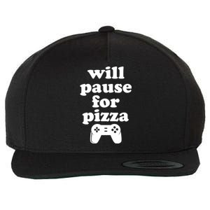 Funny Pizza And Video Games Cute Gift Wool Snapback Cap