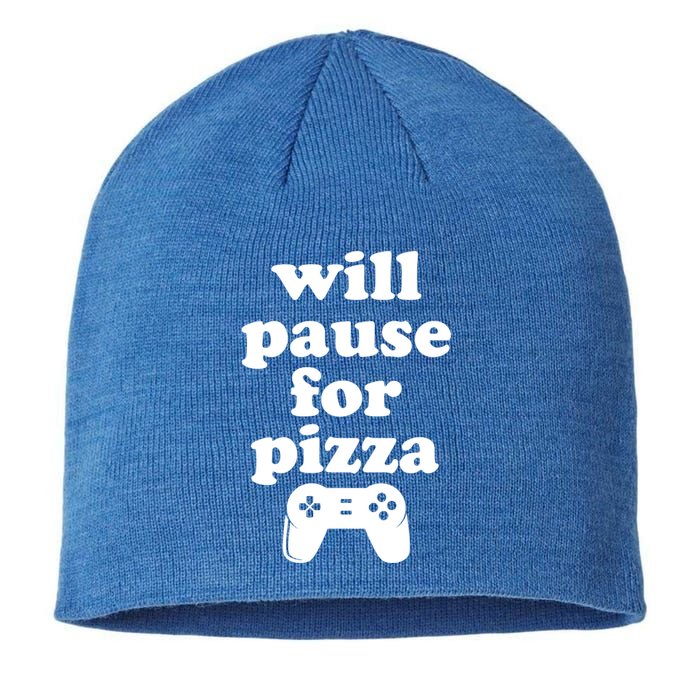 Funny Pizza And Video Games Cute Gift Sustainable Beanie