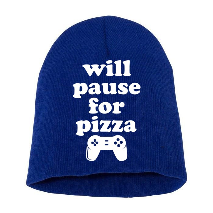 Funny Pizza And Video Games Cute Gift Short Acrylic Beanie