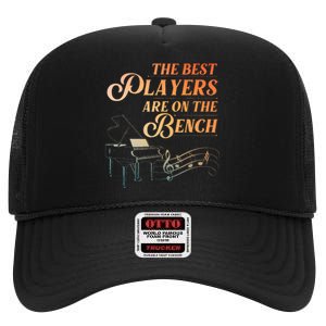 Funny Piano Art For Musical Instrument Piano Lover High Crown Mesh Back Trucker Hat