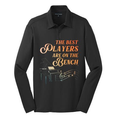 Funny Piano Art For Musical Instrument Piano Lover Silk Touch Performance Long Sleeve Polo