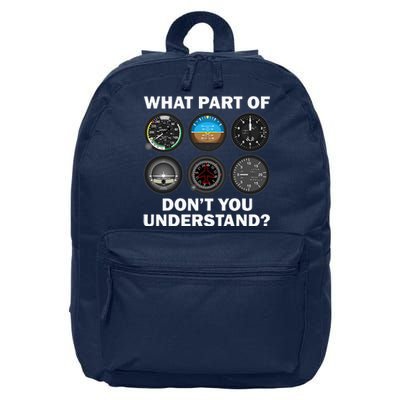 Funny Pilot Art Men Women Aviation Airline Pilot Instruments 16 in Basic Backpack