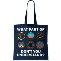 Funny Pilot Art Men Women Aviation Airline Pilot Instruments Tote Bag