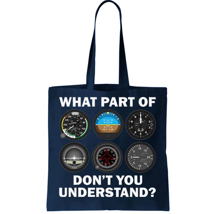 Funny Pilot Art Men Women Aviation Airline Pilot Instruments Tote Bag