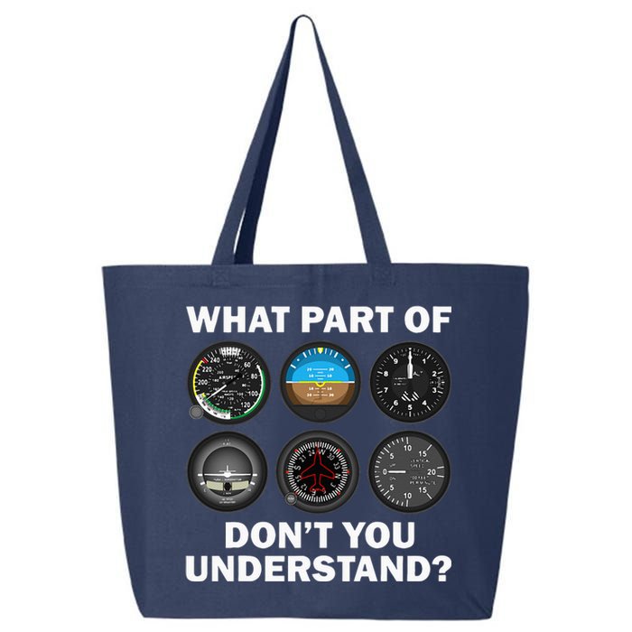 Funny Pilot Art Men Women Aviation Airline Pilot Instruments 25L Jumbo Tote