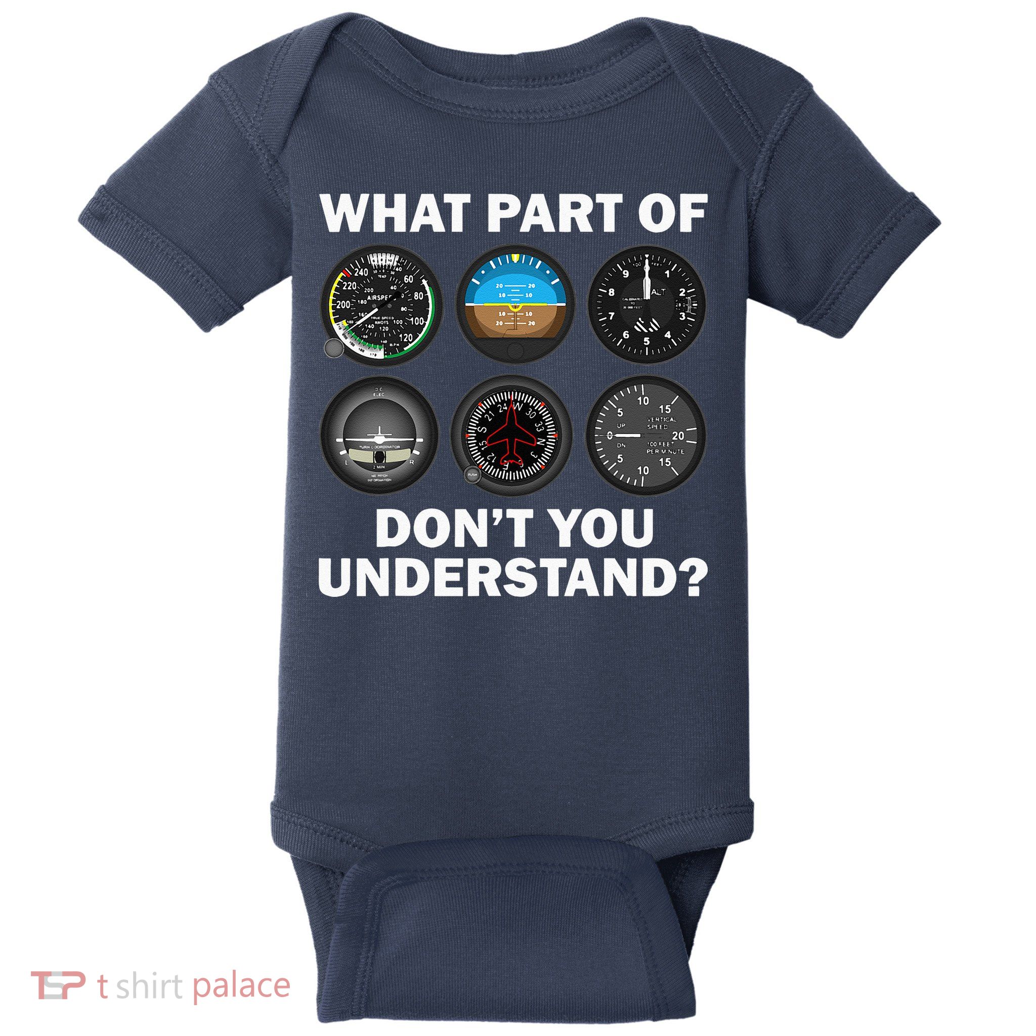 Funny Pilot Art Men Women Aviation Airline Pilot Instruments Baby Bodysuit