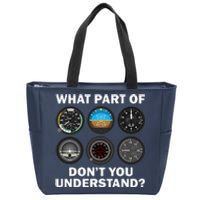 Funny Pilot Art Men Women Aviation Airline Pilot Instruments Zip Tote Bag