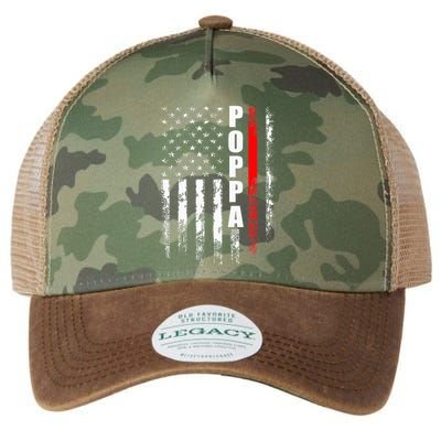 Firefighter Poppa American Flag Father's Day Legacy Tie Dye Trucker Hat