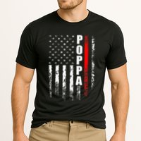 Firefighter Poppa American Flag Father's Day Cooling Performance Crew T-Shirt