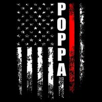 Firefighter Poppa American Flag Father's Day Cooling Performance Crew T-Shirt