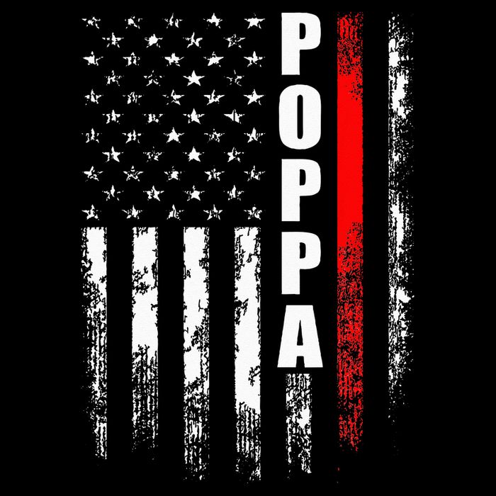 Firefighter Poppa American Flag Father's Day Cooling Performance Crew T-Shirt