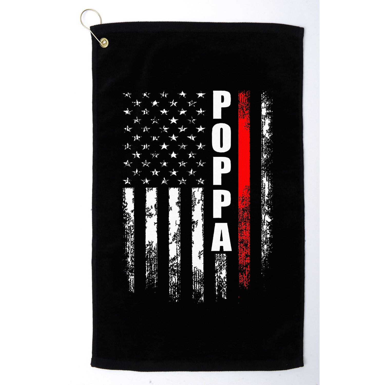 Firefighter Poppa American Flag Father's Day Golf Towel