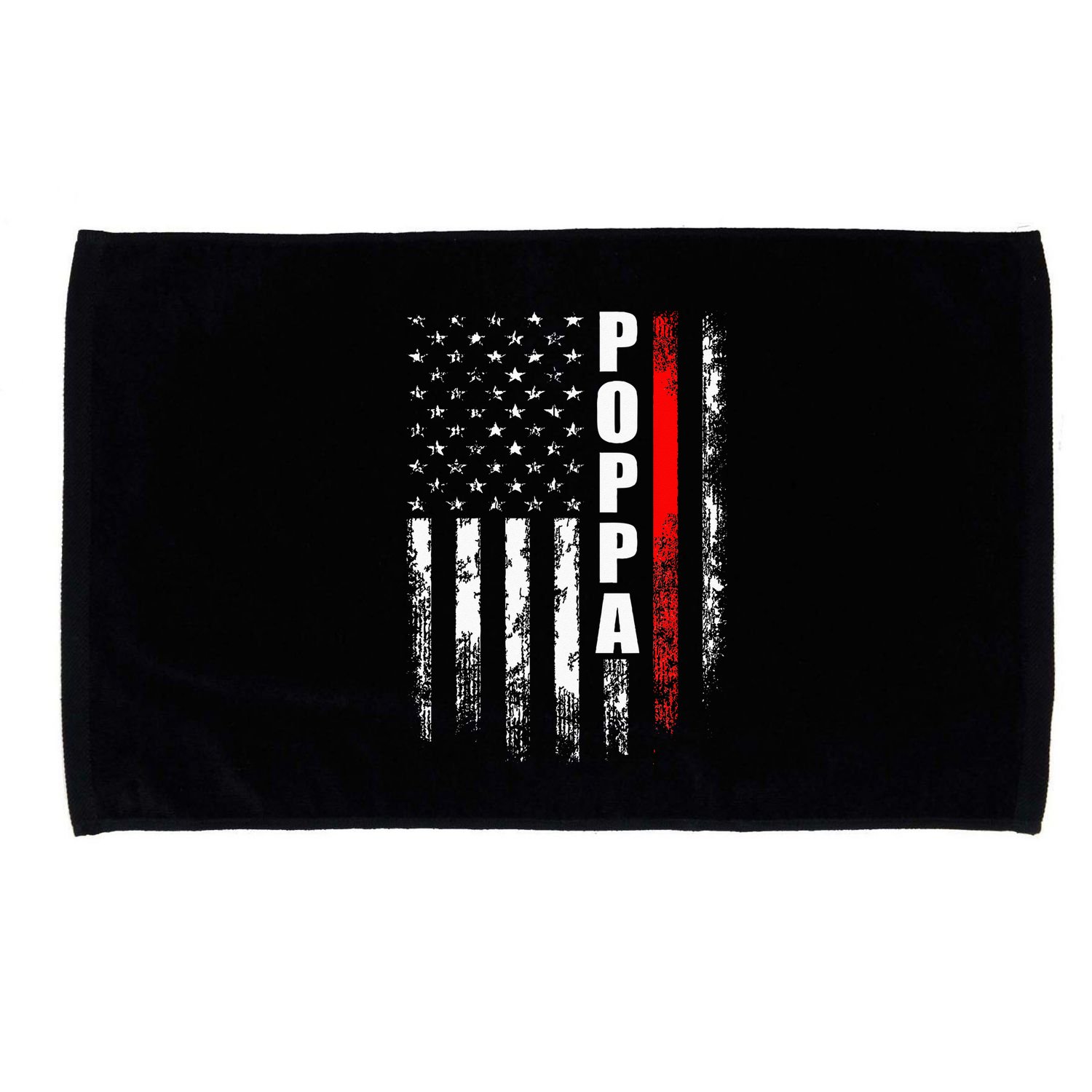 Firefighter Poppa American Flag Father's Day Microfiber Hand Towel