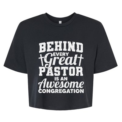 Funny Pastor Appreciation Gift For Cool Preacher Bella+Canvas Jersey Crop Tee