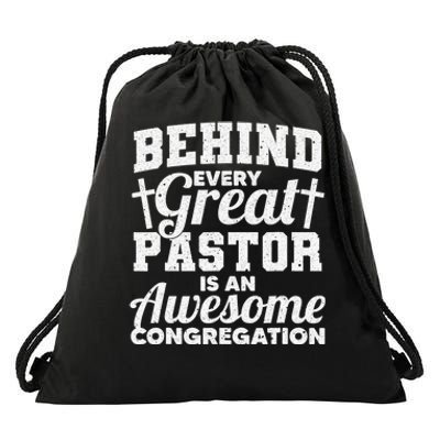 Funny Pastor Appreciation Gift For Cool Preacher Drawstring Bag