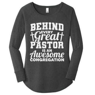 Funny Pastor Appreciation Gift For Cool Preacher Women's Perfect Tri Tunic Long Sleeve Shirt