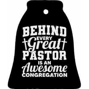 Funny Pastor Appreciation Gift For Cool Preacher Ceramic Bell Ornament