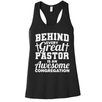 Funny Pastor Appreciation Gift For Cool Preacher Women's Racerback Tank