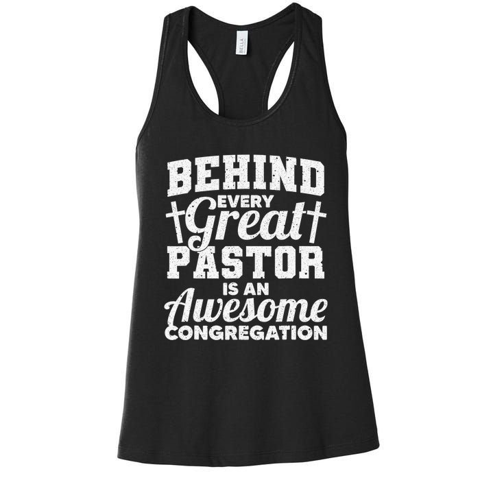 Funny Pastor Appreciation Gift For Cool Preacher Women's Racerback Tank