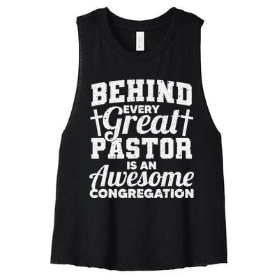 Funny Pastor Appreciation Gift For Cool Preacher Women's Racerback Cropped Tank