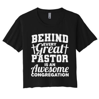 Funny Pastor Appreciation Gift For Cool Preacher Women's Crop Top Tee