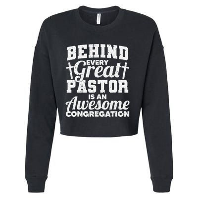 Funny Pastor Appreciation Gift For Cool Preacher Cropped Pullover Crew