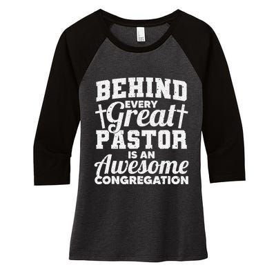 Funny Pastor Appreciation Gift For Cool Preacher Women's Tri-Blend 3/4-Sleeve Raglan Shirt