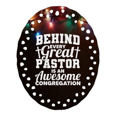 Funny Pastor Appreciation Gift For Cool Preacher Ceramic Oval Ornament