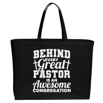 Funny Pastor Appreciation Gift For Cool Preacher Cotton Canvas Jumbo Tote