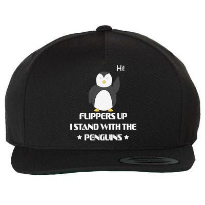 Funny Penguin Activist Flippers Up Stand With Penguins Cute Wool Snapback Cap
