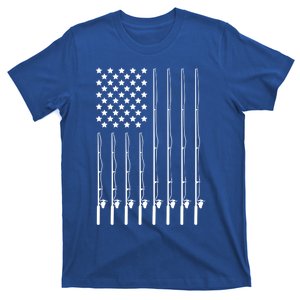 Fishing Pole American Flag Patriotic Outdoors Gift T-Shirt