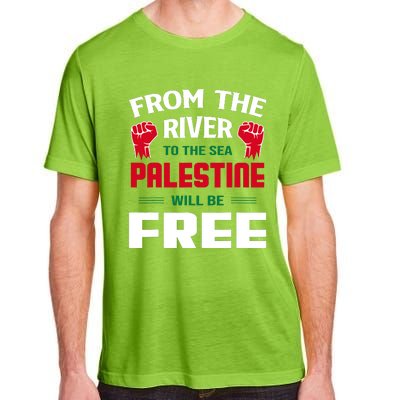 Free Palestine Arabic Support Palestine And Keffiyeh Palesti Adult ChromaSoft Performance T-Shirt