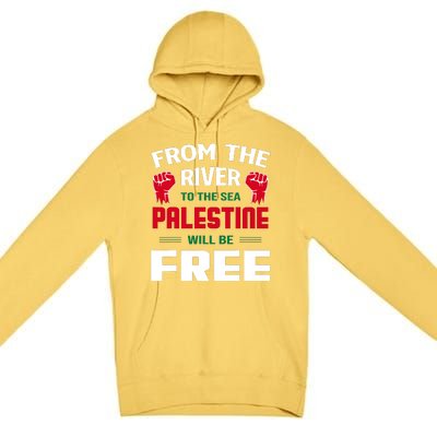 Free Palestine Arabic Support Palestine And Keffiyeh Palesti Premium Pullover Hoodie