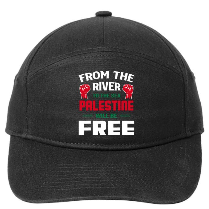 Free Palestine Arabic Support Palestine And Keffiyeh Palesti 7-Panel Snapback Hat