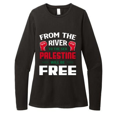 Free Palestine Arabic Support Palestine And Keffiyeh Palesti Womens CVC Long Sleeve Shirt