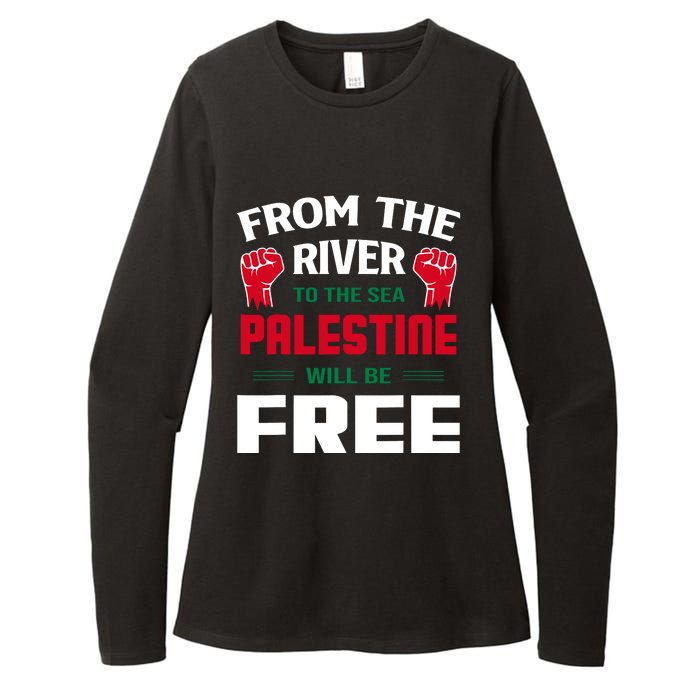 Free Palestine Arabic Support Palestine And Keffiyeh Palesti Womens CVC Long Sleeve Shirt